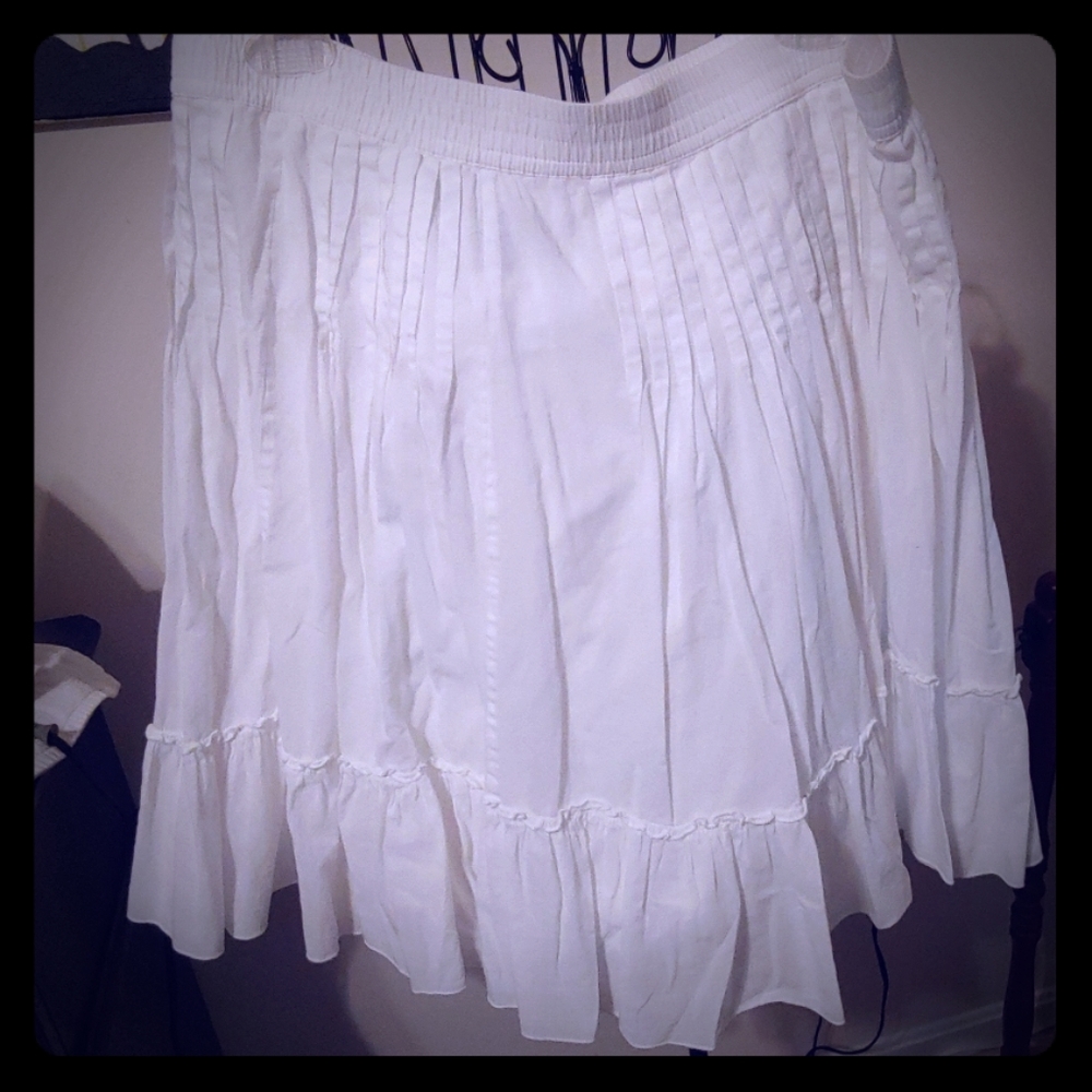 White Mid-length Cotton Skirt